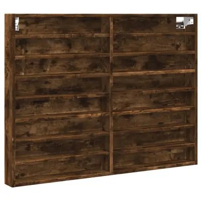 vidaXL Vitrina dimljeni hrast 100x8,5x75 cm konstruiran les