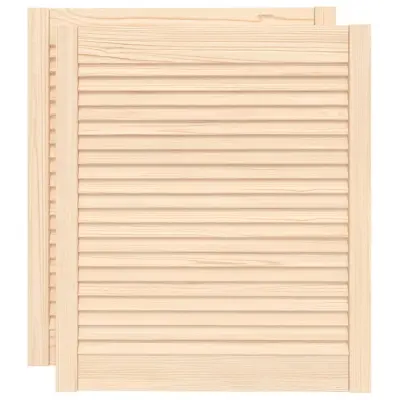 vidaXL Vrata za omarico z letvicami 2 kosa 69x59,4 cm trdna borovina