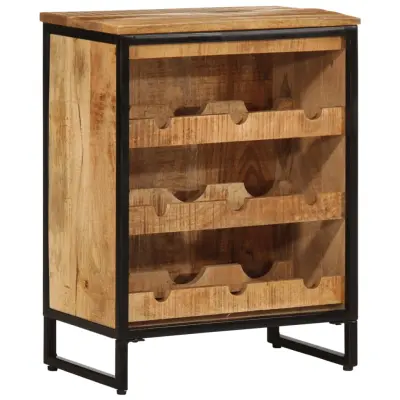 vidaXL Stojalo za vino za 9 steklenic 55x33x70 cm mangov les