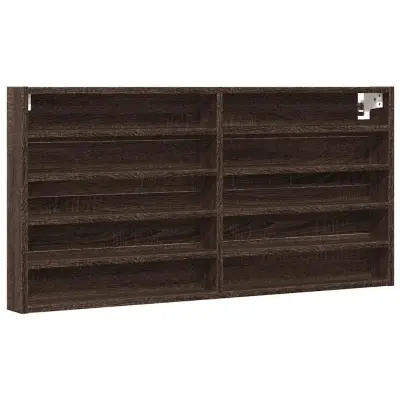 vidaXL Vitrina rjav hrast 100x8,5x50 cm inženirski les
