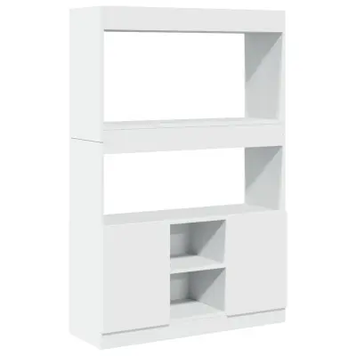 vidaXL Visoka omara bela 92x33x140 cm inženirski les