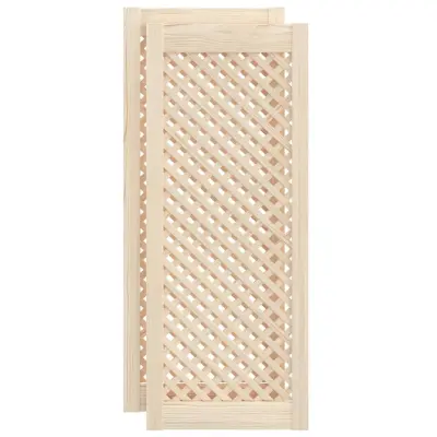 vidaXL Vrata za omarico z mrežico 2 kosa 39,5x99 cm trdna borovina