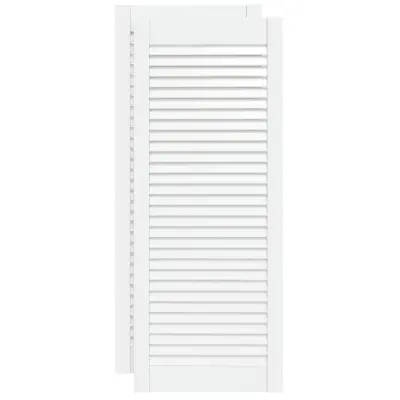 vidaXL Vrata za omarico z letvicami 2 kosa bela 99,3x39,4 cm borovina