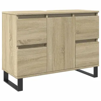 vidaXL Kopalniška omarica sonoma hrast 80x33x60 cm inženirski les