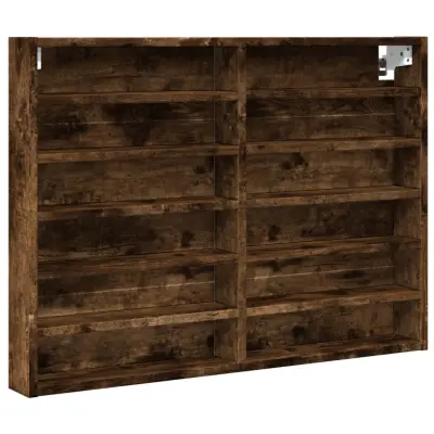 vidaXL Vitrina dimljeni hrast 80x8,5x58 cm inženirski les
