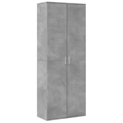 vidaXL Visoka omara betonsko siva 70x35x180 cm inženirski les