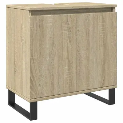 vidaXL Kopalniška omarica sonoma hrast 58x33x60 cm inženirski les