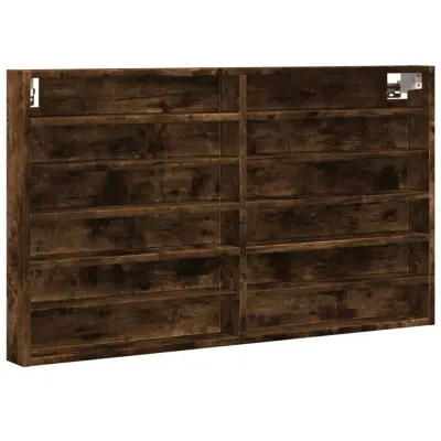 vidaXL Vitrina dimljeni hrast 100x8,5x58 cm konstruiran les