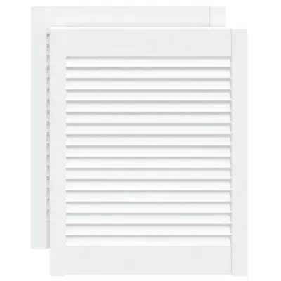 vidaXL Vrata za omarico z letvicami 2 kosa bela 61,5x49,4 cm borovina