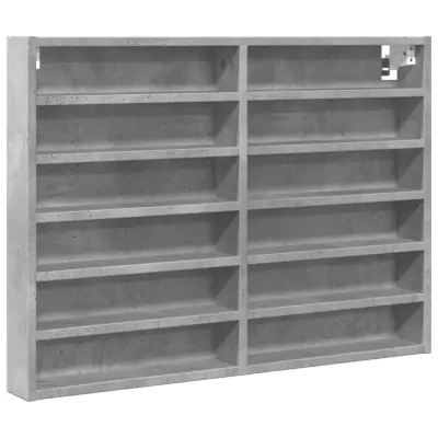 vidaXL Vitrina betonsko siva 80x8,5x58 cm inženirski les