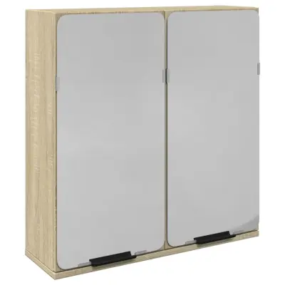 vidaXL Kopalniška omarica z ogledalom sonoma hrast 64,5x20x66,5 cm