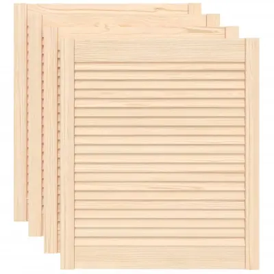 vidaXL Vrata za omarico z letvicami 4 kosi 69x59,4 cm trdna borovina