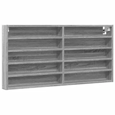 vidaXL Vitrina siva sonoma 100x8,5x50 cm inženirski les