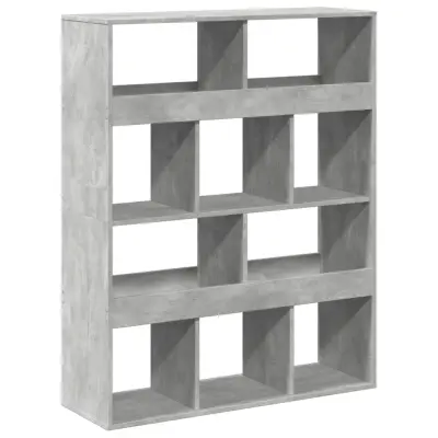 vidaXL Pregrada za prostor betonsko siva 100x33x125,5 cm inž. les
