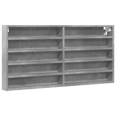 vidaXL Vitrina betonsko siva 100x8,5x50 cm inženirski les