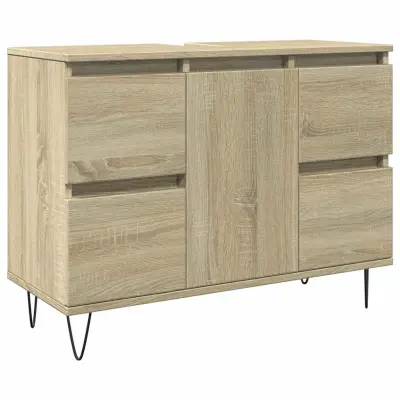 vidaXL Kopalniška omarica sonoma hrast 80x33x60 cm inženirski les
