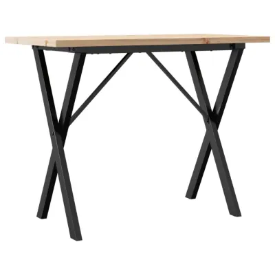 vidaXL Jedilna miza X okvir 100x50x75,5 cm trdna borovina jeklo