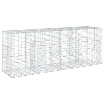 vidaXL Gabionska košara s pokrovom 400x100x150 cm pocinkano železo