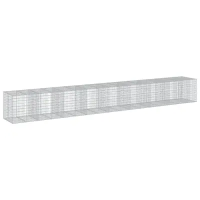 vidaXL Gabionska košara s pokrovom 950x100x100 cm pocinkano železo