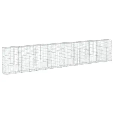 vidaXL Gabionska košara s pokrovom 800x50x150 cm pocinkano železo
