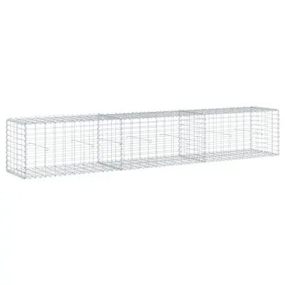vidaXL Gabionska košara s pokrovom 300x50x50 cm pocinkano železo