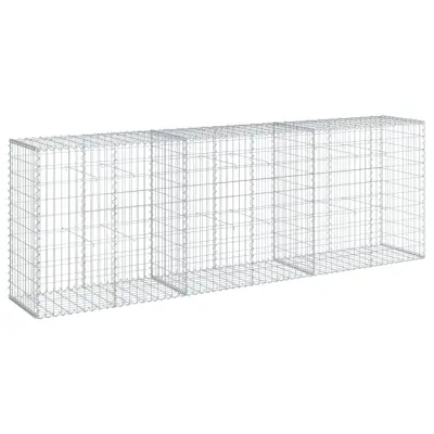 vidaXL Gabionska košara s pokrovom 300x50x100 cm pocinkano železo