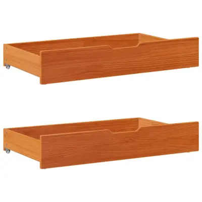 vidaXL Predal za posteljo 2 kosa 95x55x17 cm trdna borovina