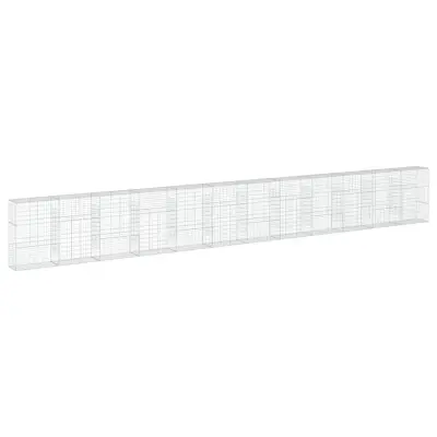 vidaXL Gabionska košara s pokrovom 1200x50x150 cm pocinkano železo