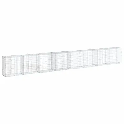 vidaXL Gabionska košara s pokrovom 800x50x100 cm pocinkano železo