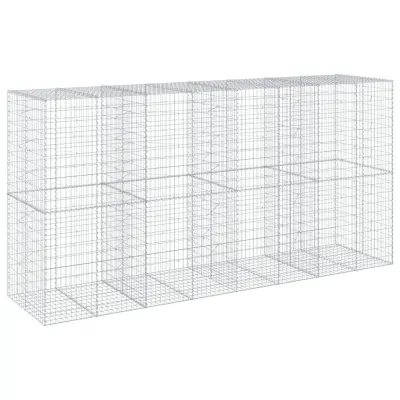vidaXL Gabionska košara s pokrovom 400x100x200 cm pocinkano železo