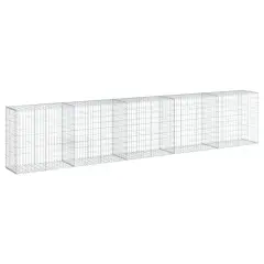 vidaXL Gabionska košara s pokrovom 500x50x100 cm pocinkano železo
