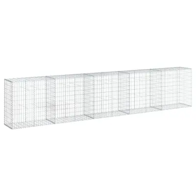 vidaXL Gabionska košara s pokrovom 500x50x100 cm pocinkano železo