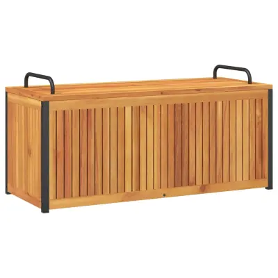 vidaXL Zunanja škatla za blazine 110x45x42/53 cm akacijev les in jeklo
