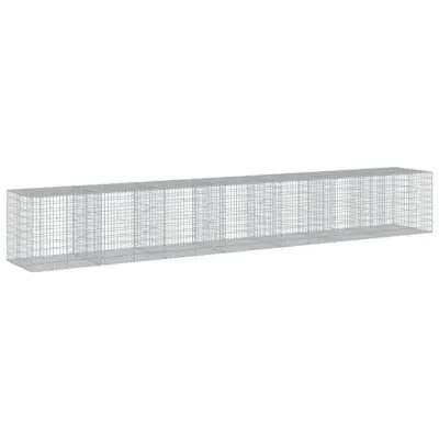 vidaXL Gabionska košara s pokrovom 700x100x100 cm pocinkano železo