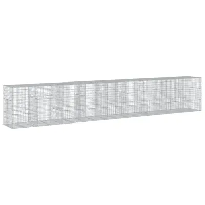 vidaXL Gabionska košara s pokrovom 900x100x150 cm pocinkano železo