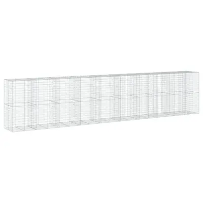 vidaXL Gabionska košara s pokrovom 950x100x200 cm pocinkano železo