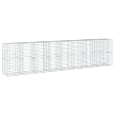 vidaXL Gabionska košara s pokrovom 850x100x200 cm pocinkano železo