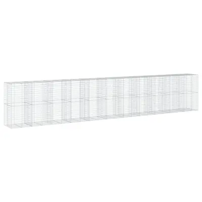 vidaXL Gabionska košara s pokrovom 1100x100x200 cm pocinkano železo
