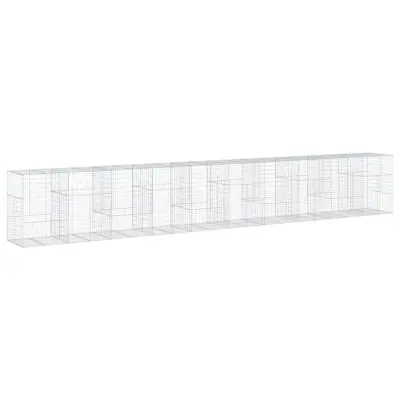 vidaXL Gabionska košara s pokrovom 1000x100x150 cm pocinkano železo