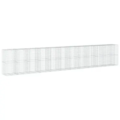 vidaXL Gabionska košara s pokrovom 1150x100x200 cm pocinkano železo
