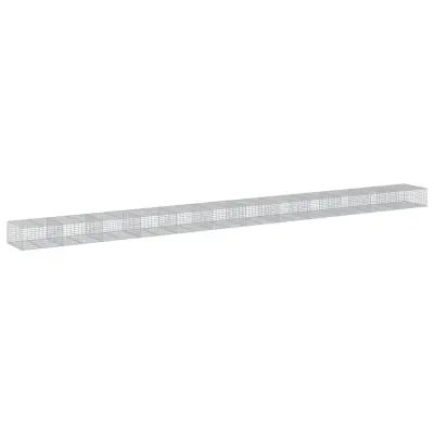 vidaXL Gabionska košara s pokrovom 1200x100x50 cm pocinkano železo