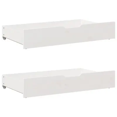 vidaXL Predal za posteljo 2 kosa bela 90x55x17 cm trdna borovina