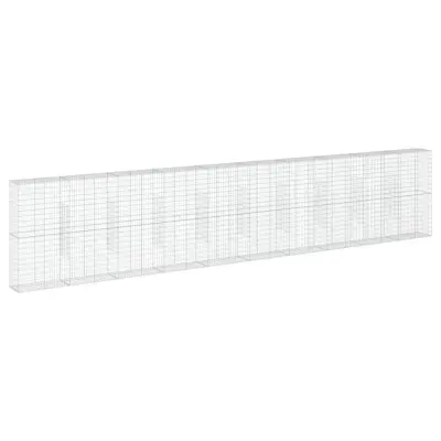 vidaXL Gabionska košara s pokrovom 1000x50x200 cm pocinkano železo