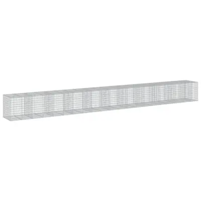 vidaXL Gabionska košara s pokrovom 1050x100x100 cm pocinkano železo