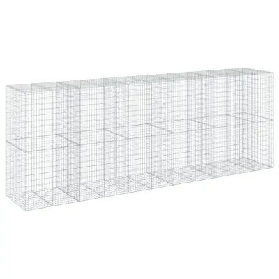 vidaXL Gabionska košara s pokrovom 550x100x200 cm pocinkano železo