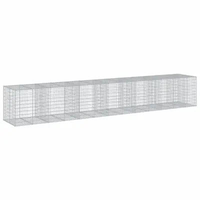 vidaXL Gabionska košara s pokrovom 650x100x100 cm pocinkano železo
