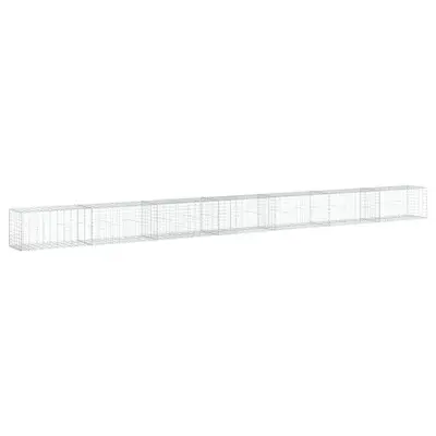 vidaXL Gabionska košara s pokrovom 700x50x50 cm pocinkano železo
