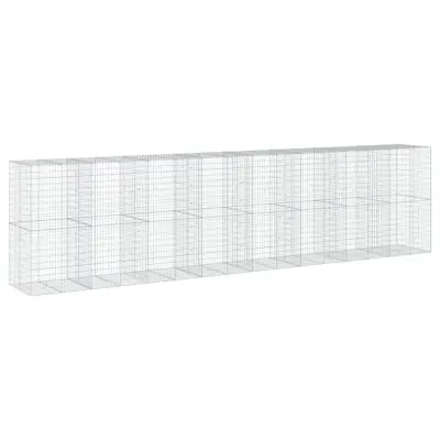 vidaXL Gabionska košara s pokrovom 800x100x200 cm pocinkano železo