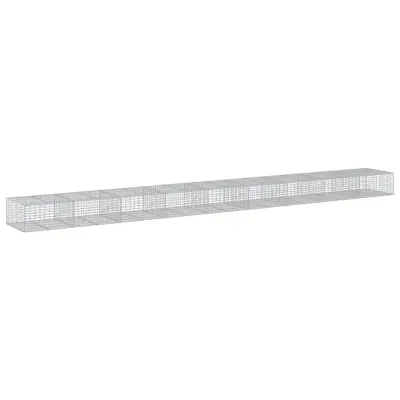 vidaXL Gabionska košara s pokrovom 900x100x50 cm pocinkano železo