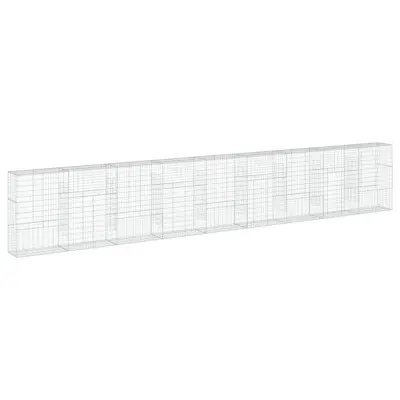 vidaXL Gabionska košara s pokrovom 900x50x150 cm pocinkano železo